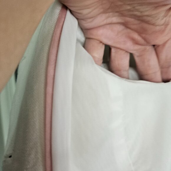 J. Crew Linen Lady Blazer Jacket White w Navy Rickrack Trim SZ 6 - Picture 7 of 13